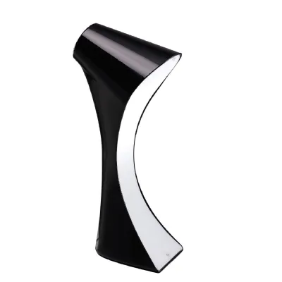 Ora Table Lamp 1 Light E27, Gloss Black White Acrylic Polished Chrome, CFL Lamps INCLUDED
