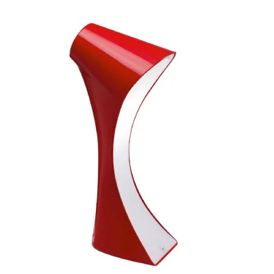 Ora Table Lamp 1 Light E27, Gloss Red White Acrylic Polished Chrome, CFL Lamps INCLUDED