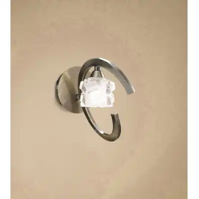 Ice Wall Lamp Switched 1 Light G9 ECO, Antique Brass