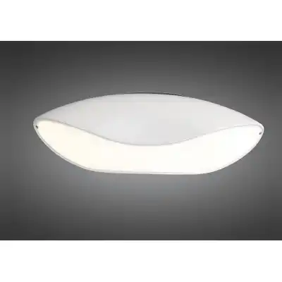 Pasion Oval Ceiling 4 Light E27, Gloss White White Acrylic Polished Chrome, CFL Lamps INCLUDED