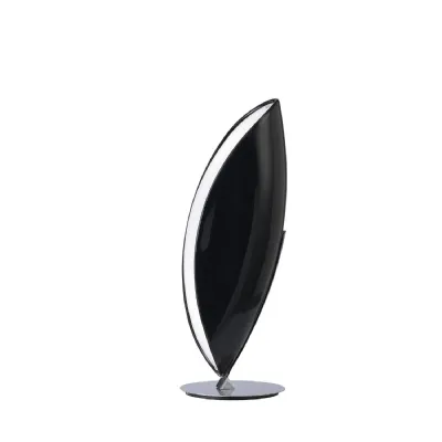 Pasion Table Lamp 2 Light E27, Gloss Black White Acrylic Polished Chrome, CFL Lamps INCLUDED