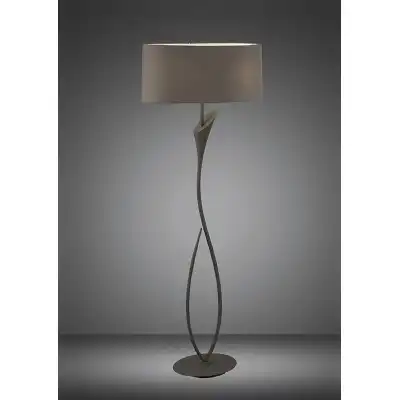 Lua Floor Lamp 2 Light E27, Ash Grey With Ash Grey Shade