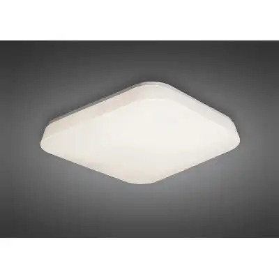 Quatro Flush Ceiling Wall 18W Medium LED 3000K, 1800lm, White Acrylic, 3yrs Warranty