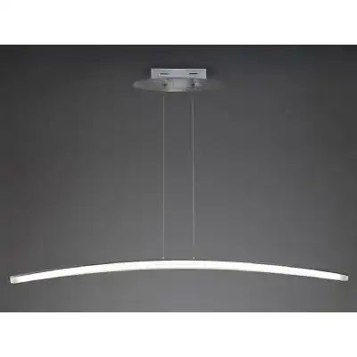 Hemisferic Linear Pendant 28W LED 110cm Bar 3000K, 2520lm, Satin Aluminium Frosted Acrylic, 3yrs Warranty