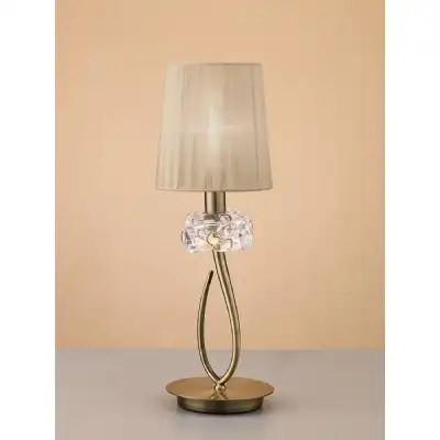 Loewe Table Lamp 1 Light E14 Small, Antique Brass With Soft Bronze Shade
