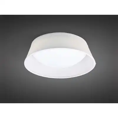 Nordica Flush Ceiling, 2 Light E27 Max 20W, 32cm, White Acrylic With Ivory White Shade, 2yrs Warranty