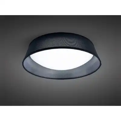 Nordica Flush Ceiling 21W LED 45CM Black 3000K, 2100lm, White Acrylic With Black Shade, 3yrs Warranty
