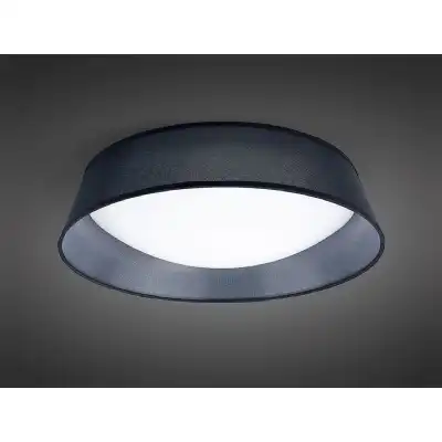 Nordica Flush Ceiling, 5 Light E27 Max 20W, 60cm, White Acrylic With Black Shade, 2yrs Warranty