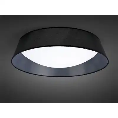 Nordica Flush Ceiling 60W LED 90cm Black 3000K, 4200lm, White Acrylic With Black Shade, 3yrs Warranty
