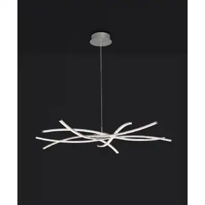 Aire LED Pendant 100cm Round 60W 3000K, 4800lm, Dimmable Silver Frosted Acrylic Polished Chrome, 3yrs Warranty