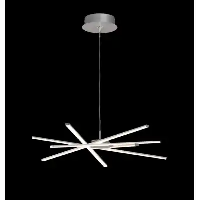 Star LED Pendant 69cm Round 42W 3000K, 3700lm, Dimmable Silver Frosted Acrylic Polished Chrome, 3yrs Warranty