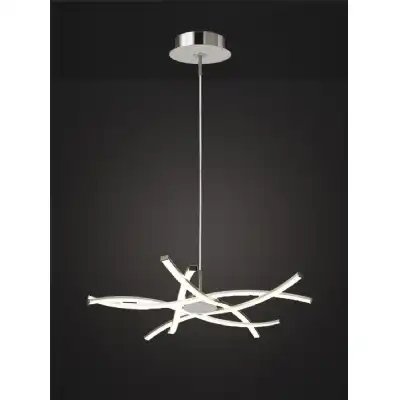 Aire LED Pendant 69cm Round 42W 3000K, 3700lm, Silver Frosted Acrylic Polished Chrome, 3yrs Warranty