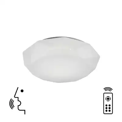 Diamante Smart Ceiling, 40W LED, 3000 5000K Tuneable White, 2600lm, Remote Control, APP, Alexa And Google Voice Control, White, 3yrs Warranty