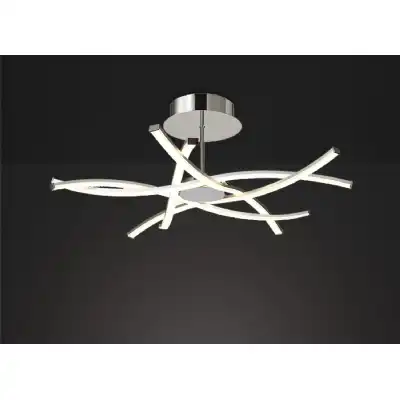 Aire Semi Flush, 42W LED, 3000K, 3700lm, Silver Frosted Acrylic Polished Chrome, 3yrs Warranty