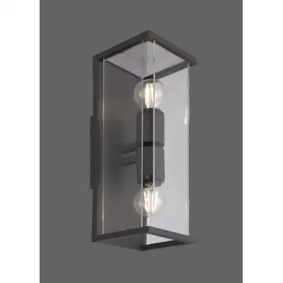 Meribel Wall Lamp, 2 x E27, IP54, Graphite, 2yrs Warranty