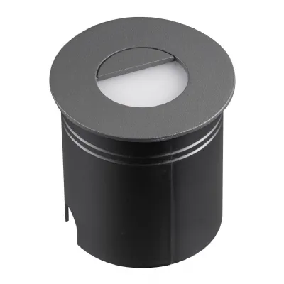 Aspen Recessed Wall Lamp Round Eyelid, 3W LED, 3000K, 210lm, IP65, Anthracite, Cut Out: 72mm, Driver Included, 3yrs Warranty