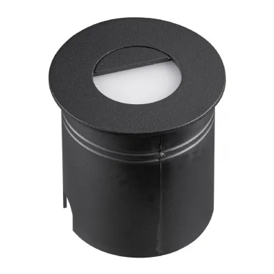 Aspen Recessed Wall Lamp Round Eyelid, 3W LED, 3000K, 210lm, IP65, Sand Black, Cut Out: 72mm, Driver Included, 3yrs Warranty