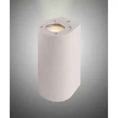 Levi Round Wall Lamp, 2 x GU10 (Max 12W), IP65, White Concrete, 2yrs Warranty