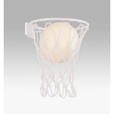 Basketball Wall Lamp, 1 x E27, Matt White