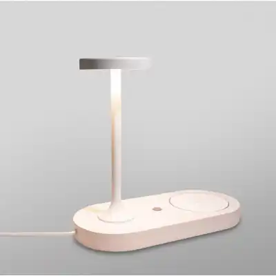 Ceres Table Lamp With Mobile Phone Induction Charger And USB Charger, 6W LED, 3000K, 450lm, White, 3yrs Warranty