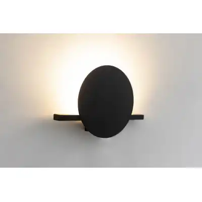 Eris 1 Light Wall Lamp, 8W LED, 3000K, 640lm, Black, 3yrs Warranty