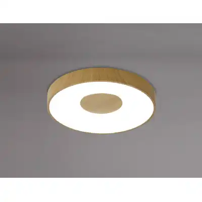 Coin Round Ceiling 80W LED With Remote Control 2700K 5000K, 3900lm, Wood Effect, 3yrs Warranty