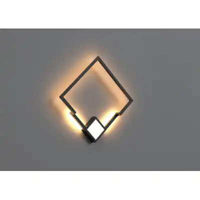 Boutique Square Wall Lamp, Dimmable, 25W LED, 3000K, 1370lm, Black, 3yrs Warranty
