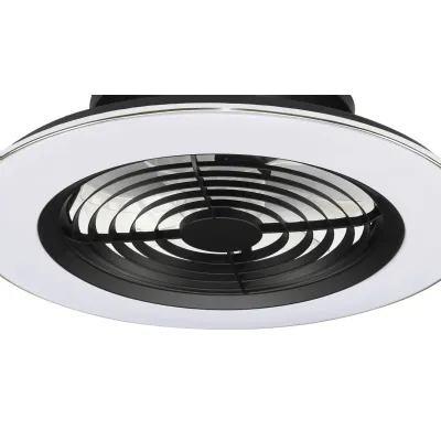 Black White Dual Function Ceiling Light and Reversible Fan