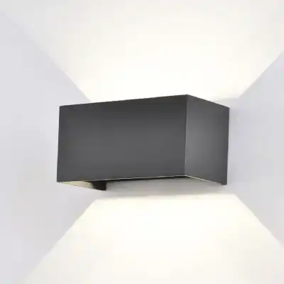 Davos Rectangle Wall Lamp, 4 x 6W LED, 4000K, 2200lm, IP54, Anthracite, 3yrs Warranty