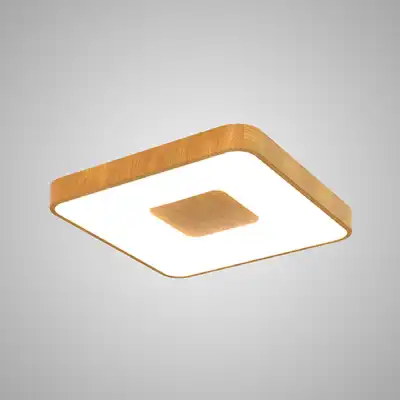 Coin Square Ceiling 80W LED With Remote Control 2700K 5000K, 3900lm, Wood Effect, 3yrs Warranty
