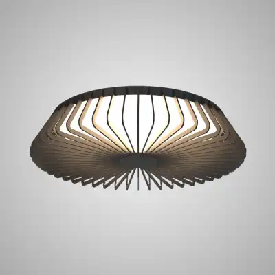 Himalaya 63cm Round Ceiling (Light Only), 80W LED, 2700 5000K Tuneable White, 3500lm, Remote Control, Black, 3yrs Warranty