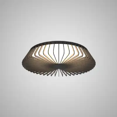 Himalaya 53cm Round Ceiling (Light Only), 56W LED, 2700 5000K Tuneable White, 2500lm, Remote Control, Black, 3yrs Warranty