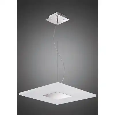 Notte Pendant 28W LED Square 3000K, 1700lm, Polished Chrome Frosted Acrylic, 3yrs Warranty
