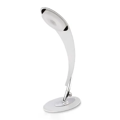 Tess Table Lamp 1 Light 5W LED 3000K, 450lm, Matt White Frosted Acrylic Polished Chrome, 3yrs Warranty