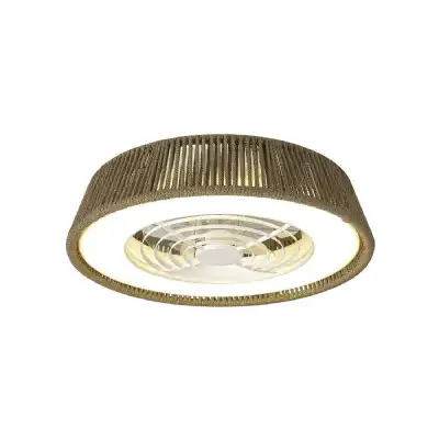 Polinesia Nautica Mini 55W LED Dimmable Ceiling Light With Built In 25W DC Reversible Fan, Beige Oscu, 3800lm, 5yrs Warranty