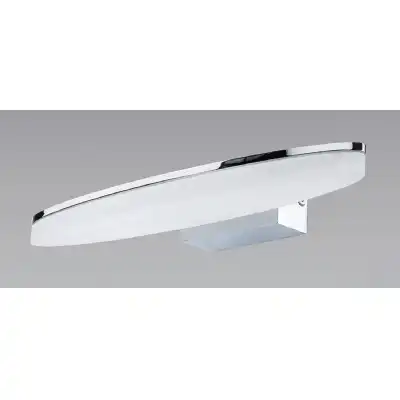 Ola Wall Lamp 6W LED Oval 3000K IP44, 450lm, Polished Chrome Frosted Acrylic, 3yrs Warranty