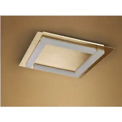 Verona Square Ceiling 4 Light 20W LED 3000K, 1800lm, Satin Gold Frosted Acrylic, 3yrs Warranty