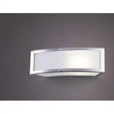 Duna GU10 Wall Lamp 1 Light L1 SGU10, Polished Chrome White Acrylic, CFL Lamps INCLUDED
