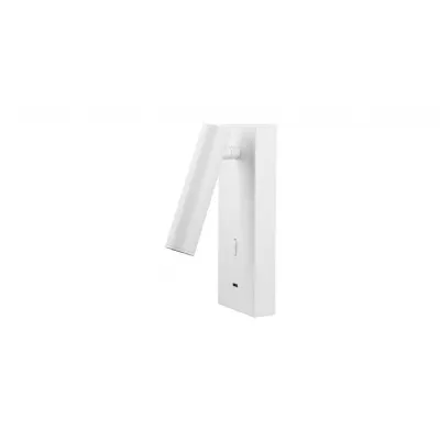 Tarifa II Wall Reading Light Adjustable With USB C Socket, 3W LED, 3000K, 210lm, Switched, White, 3yrs Warranty