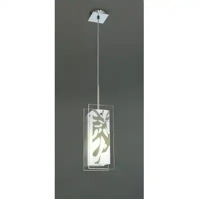 Euphoria Pendant 1 Light L1 SGU10, Polished Chrome Opal White Glass, CFL Lamps INCLUDED