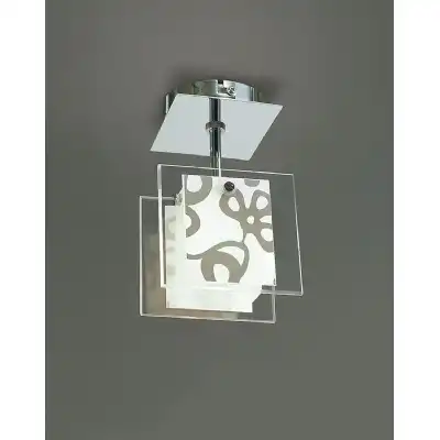 Euphoria Ceiling 1 Light L1 SGU10, Polished Chrome Opal White Glass, CFL Lamps INCLUDED