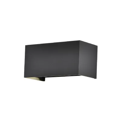 Davos Rectangle Wall Lamp Dimmable, 4 x 6W LED, 2700K, 2200lm, IP54, Sand Black, 3yrs Warranty
