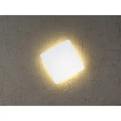 Bora Bora Wall Light 13cm Square 6W LED 3000K, 540lm, Matt White, 3yrs Warranty