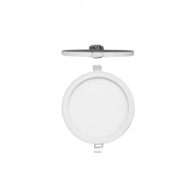 Saona 14.5cm Round LED Recessed Ultra Slim Downlight, 12W, 4000K, 1080lm, Matt White Frosted Acrylic, Driver Included, 3yrs Warranty