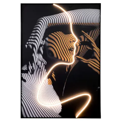 LED Striped Vogue Lady Light Up Wall Art