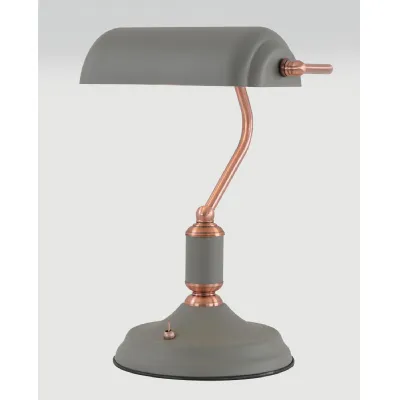 Brent Table Lamp 1 Light With Toggle Switch, Sand Grey Copper
