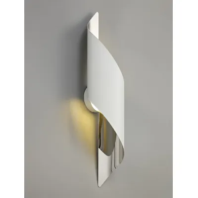 Chichester Wall Lamp Large, 1 x 8W LED, 3000K, 640lm, White Polished Chrome, 3yrs Warranty