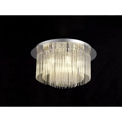 Oxford Ceiling Light, 6 x G9, IP44, Polished Chrome Clear Glass