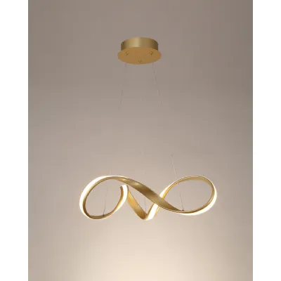Hackney Small Pendant, 1 x 30W LED, 3000K, 1800lm, Sand Gold, 3yrs Warranty