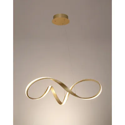 Hackney Medium Pendant, 1 x 39W LED, 3000K, 2152lm, Sand Gold, 3yrs Warranty